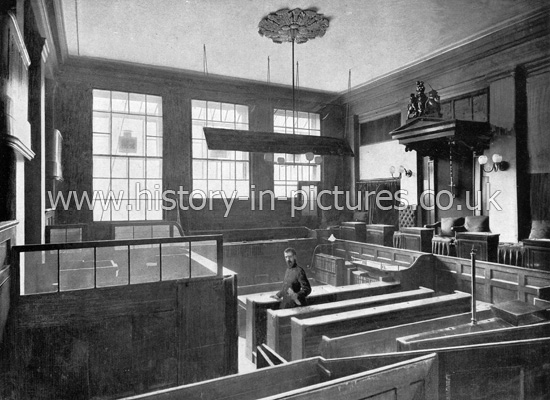 Court Room, Old Bailey Central Criminal Court, London. c.1890's